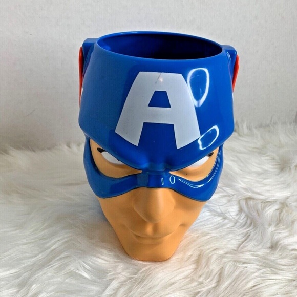 Captain America Head Marvel Easter Treat Basket Hard Plastic Halloween - Picture 1 of 5